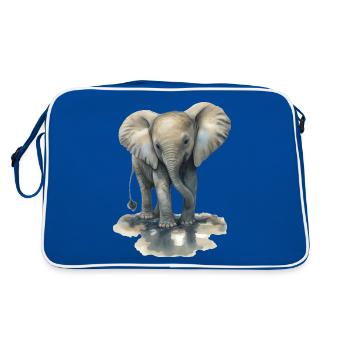 Bébé éléphant - Sac Retro - bleu/blanc - Dos