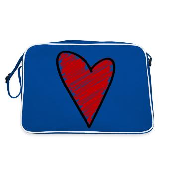 Symbole du cœur Amour - Sac Retro - bleu/blanc - Dos