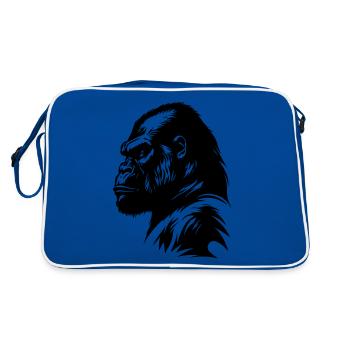 Gorilla Symbol Silhouette - Retro Bag - blue/white - Back