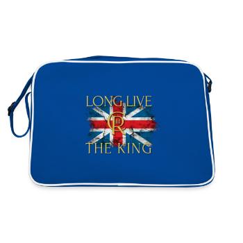 British King Coronation Charles England Flag - Retro Bag - blue/white - Back