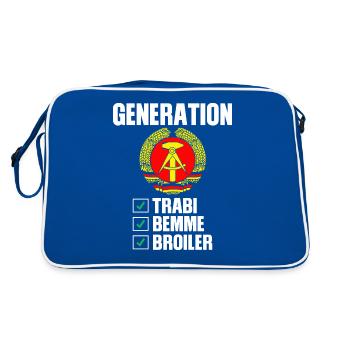 Generation - Trabi, Bemme, Broiler - Retro Tasche - Blau/Weiß - Hinten