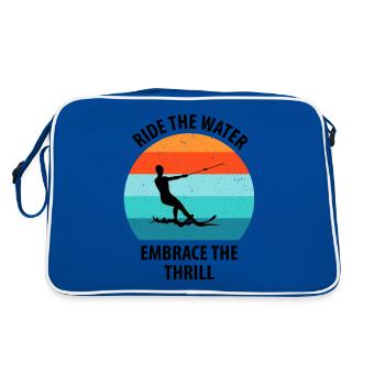 Water skis, water skis, water skiers - Retro Bag - blue/white - Back