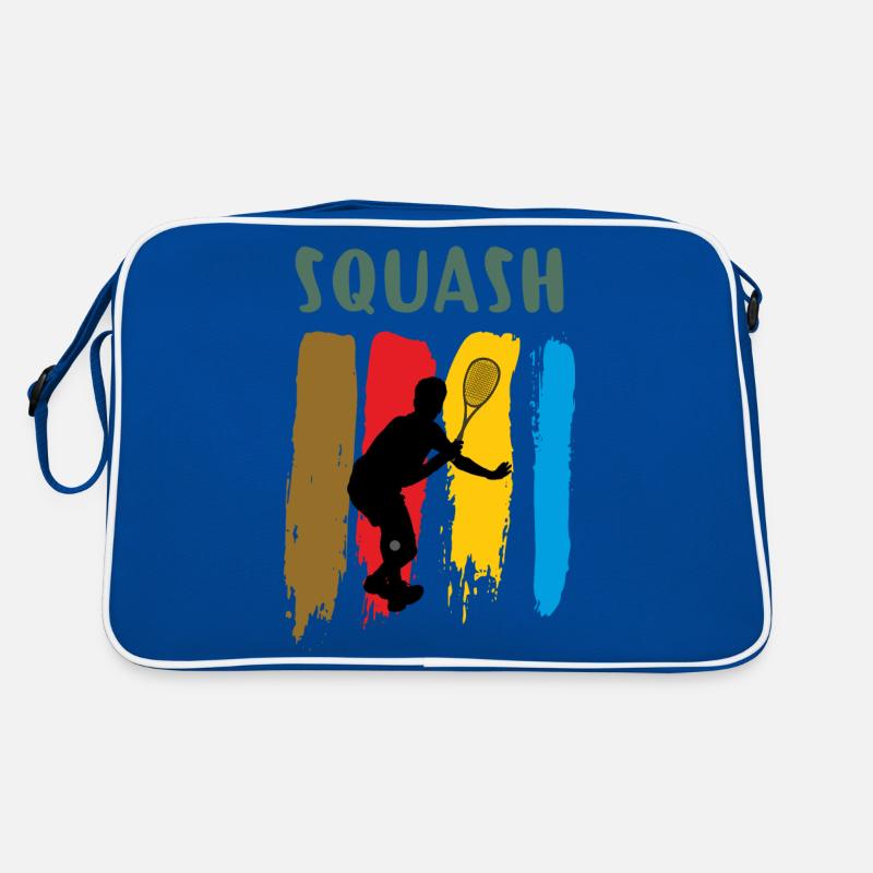 Squash - Retro Tasche - Blau/Weiß