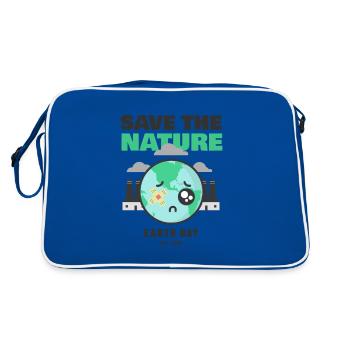 Save The Nature Earth Day Love The World - Retro Tasche - Blau/Weiß - Hinten