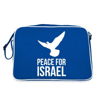 PEACE FOR ISRAEL with dove of peace - Retro Bag - blue/white - Back