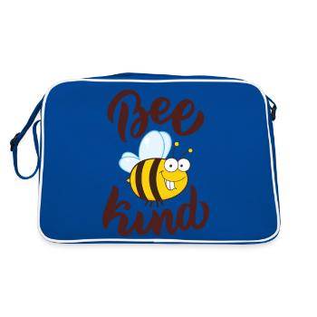 Lustige Biene Spruch Bee Kind - Retro Tasche - Blau/Weiß - Hinten