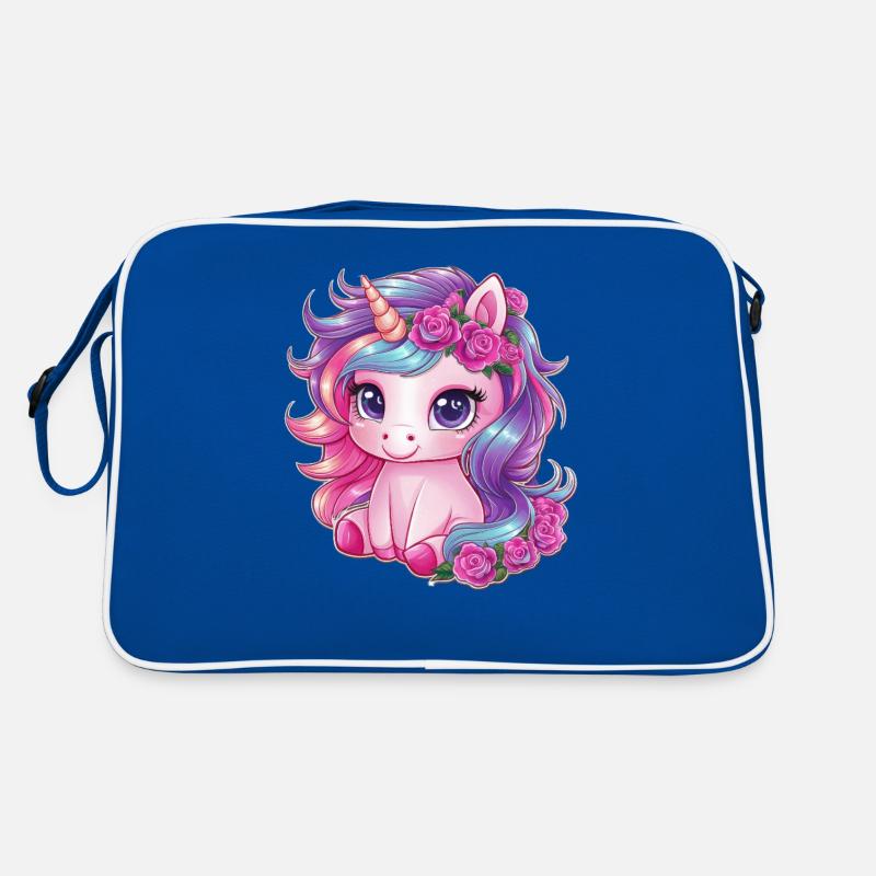 Licorne Kawaii avec des roses Sac Retro