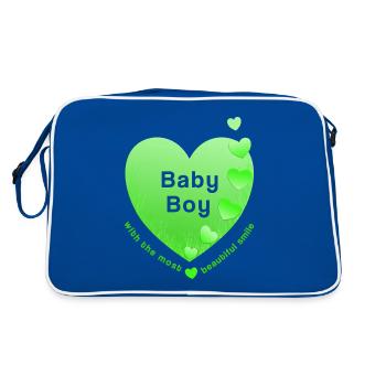 Baby Boy - Retro Tasche - Blau/Weiß - Hinten