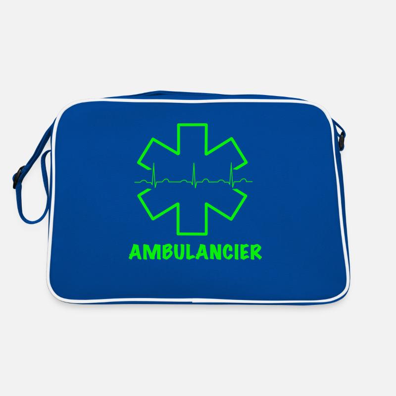 Ambulancier vert fluo - Sac Retro - bleu/blanc