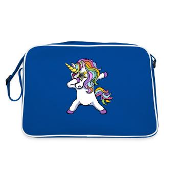 Unicorn polka dots - Retro Bag - blue/white - Back