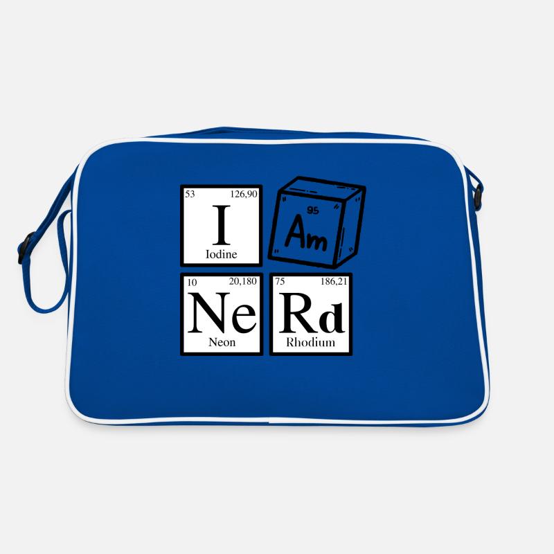 Ich bin ein Nerd - Retro Tasche - Blau/Weiß