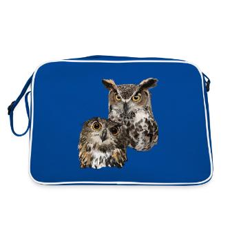 Hiboux - Sac Retro - bleu/blanc - Dos