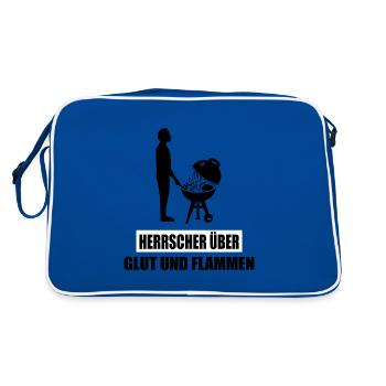 BBQ - Retro Tasche - Blau/Weiß - Hinten