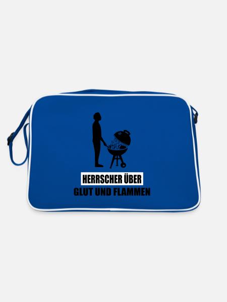 BBQ - Retro Tasche - Blau/Weiß