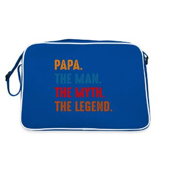 PAPA The Man. The Myth. The Legend Design - Retro Tasche - Blau/Weiß - Hinten
