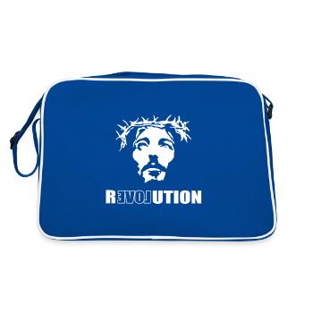 Revolution Relovution - Retro Tasche - Blau/Weiß - Hinten