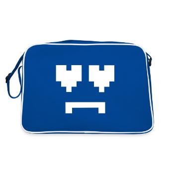 Pixel Heart-Sad / Sourire / Amour - Sac Retro - bleu/blanc - Dos