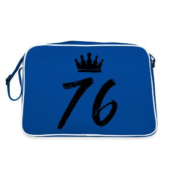 76 Couronne numérique - Sac Retro - bleu/blanc - Dos