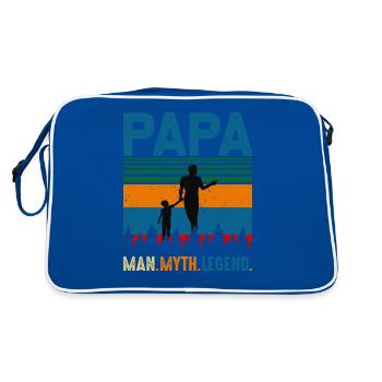 PAPA Man. Myth. Legend Design - Retro Tasche - Blau/Weiß - Hinten