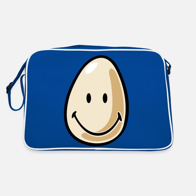 Smiley Egg - Retro Bag - blue/white