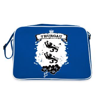 Thurgau - Retro Tasche - Blau/Weiß - Hinten