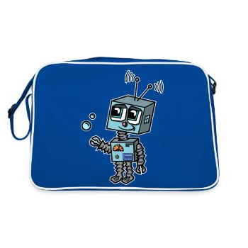 Robot humanoïde Jeune enfant du futur - Sac Retro - bleu/blanc - Dos