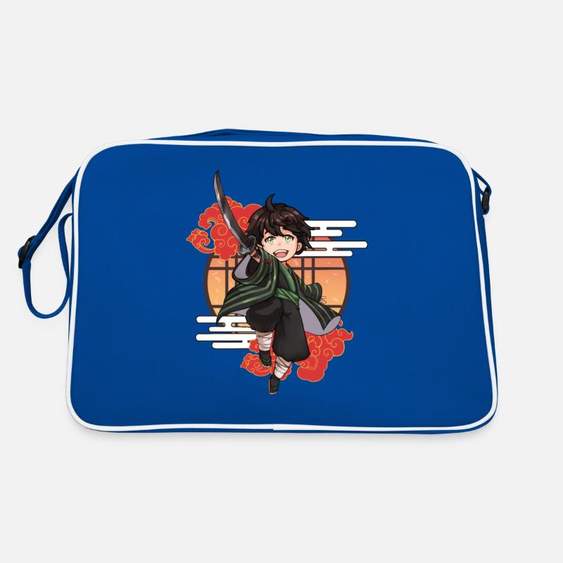 Garçon samouraï chibi avec katana Sac Retro