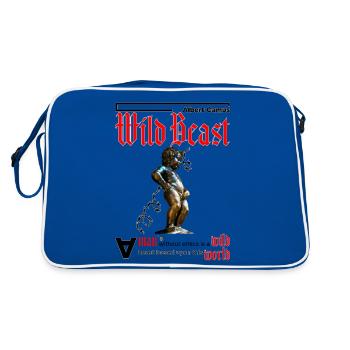 Un homme sans éthique est une bête. Rouge - Sac Retro - bleu/blanc - Dos