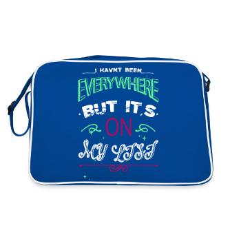 typography gift idea attitude hike art joke - Retro Tasche - Blau/Weiß - Hinten