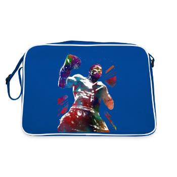 Boxing sport #boxing - Retro Bag - blue/white - Back