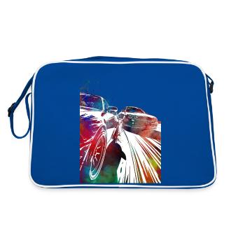 Cars racing #racing #sport - Retro Bag - blue/white - Back