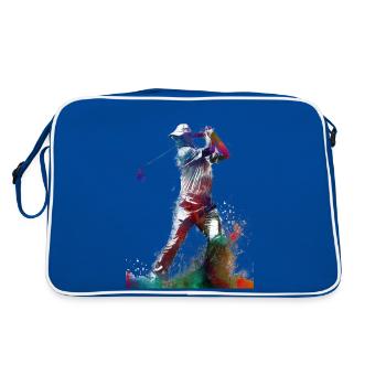 Golf player sport #golf #sport - Retro Bag - blue/white - Back