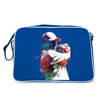 Golf player sport #golf #sport - Retro Bag - blue/white - Back