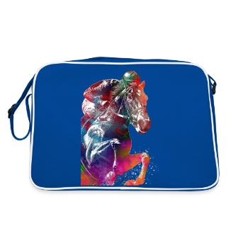 Horse Rider #rider #horse #sport - Retro Bag - blue/white - Back