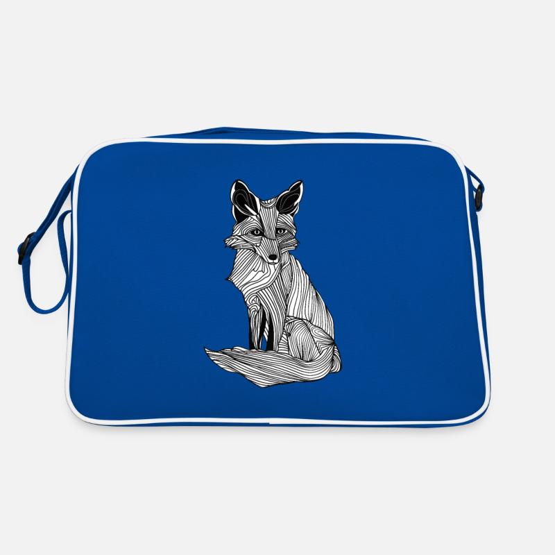 Lines art fox #fox Retro Bag