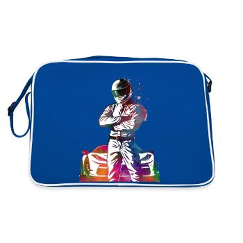 Racing car #racing #sport - Retro Bag - blue/white - Back