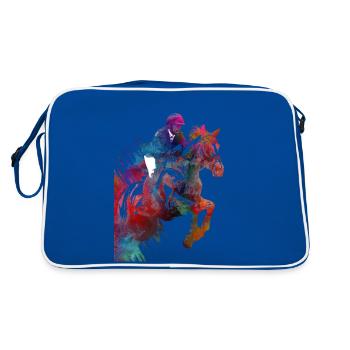 Horse Rider #rider #horse #sport - Retro Bag - blue/white - Back