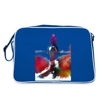 Horse Rider #rider #horse #sport - Retro Bag - blue/white - Back