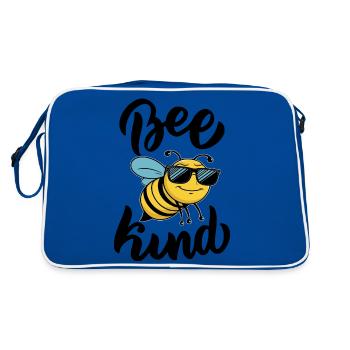 Lustige Biene Spruch Bee Kind - Retro Tasche - Blau/Weiß - Hinten
