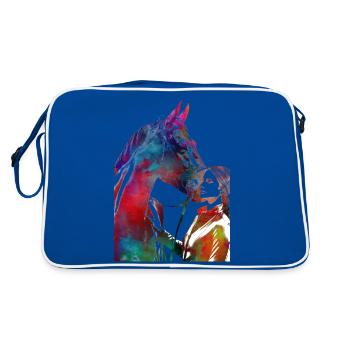 Horse Rider #rider #horse #sport - Retro Bag - blue/white - Back
