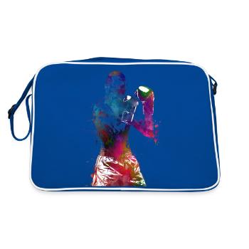 Boxing sport #boxing - Retro Bag - blue/white - Back