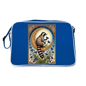 Racoon - Retro Bag - blue/white - Back
