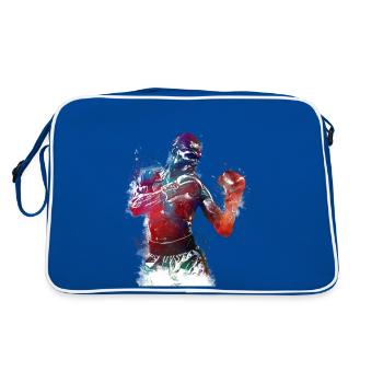 Boxing sport #boxing - Retro Bag - blue/white - Back