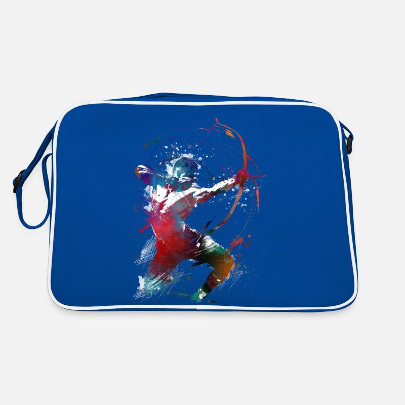 Bogenschießen Sport Kunst #archery - Retro Tasche - Blau/Weiß
