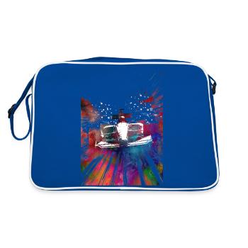 Cars racing #racing #sport - Retro Bag - blue/white - Back