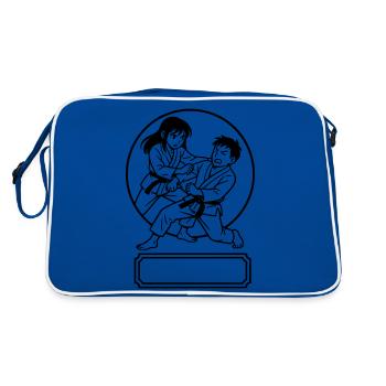 Manga Judo - Retro Bag - blue/white - Back