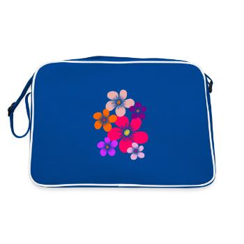 fleurs colorées fleurs fleur vrille fleur floral - Sac Retro - bleu/blanc - Dos