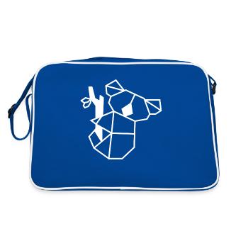 Koala bear made of geometric shapes on a branch - Retro Bag - blue/white - Back