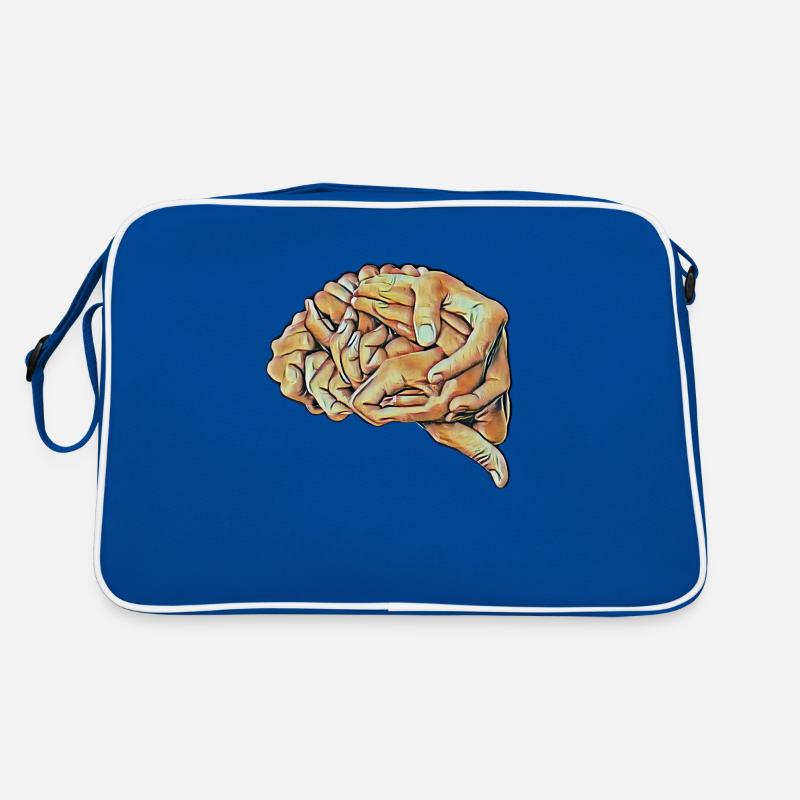 Artistic Brain - Retro Tasche - Blau/Weiß