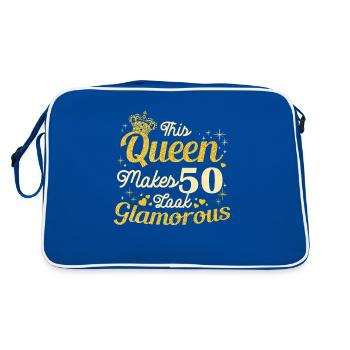 Birthday Queen turns 50 50th birthday Women - Retro Bag - blue/white - Back